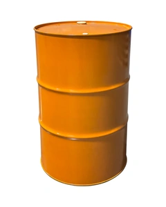 55 Gallon Orange Tight Head Steel Drum, UN Rated, 2″ & 3/4″ Nylon Fittings, Unlined